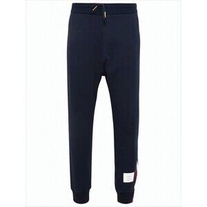 Thom Browne Cotton Jogger Pants With Drawstring And Contrasting Stripes - NWT